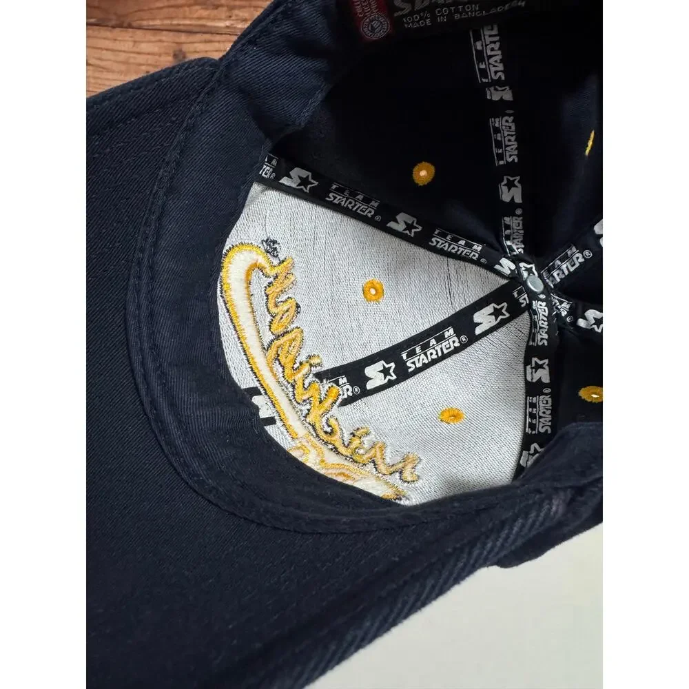 Vintage Y2K Michigan Wolverines Blue Starter Snapback Hat Go Blue
